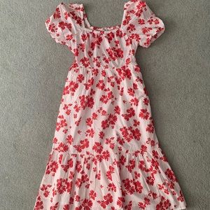 J. Crew red and white floral dress